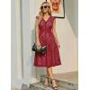 image:imageEverPretty Womens V Neck Lace Cocktail Wedding Guest Dress Cap Sleeve Midi Birthday Semi Formal Dresses 02643Dark Red