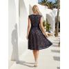 image:imageEverPretty Womens V Neck Lace Cocktail Wedding Guest Dress Cap Sleeve Midi Birthday Semi Formal Dresses 02643Navy Blue