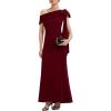 image:imageEverPretty Womens Elegant One Shoulder Bow Sash Stretch Crepe Formal Wedding Guest Dress Prom Dresses Evening Gowns 02632Dark Red