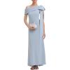 image:imageEverPretty Womens Elegant One Shoulder Bow Sash Stretch Crepe Formal Wedding Guest Dress Prom Dresses Evening Gowns 02632Ice Blue