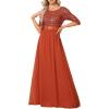 image:imageEverPretty Womens Sequin Chiffon Formal Evening Dresses A Line Half Sleeves Mother of The Bride Dress 00683Burnt Orange1