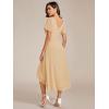 image:imageEverPretty Womens Summer Chiffon Formal Wedding Guest Dresses Pleated VNeck Short Sleeves Cocktail Dress 01923Champagne