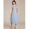 image:imageEverPretty Womens Summer Chiffon Formal Wedding Guest Dresses Pleated VNeck Short Sleeves Cocktail Dress 01923Ice Blue