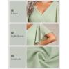 image:imageEverPretty Womens Summer Chiffon Formal Wedding Guest Dresses Pleated VNeck Short Sleeves Cocktail Dress 01923Mint Green