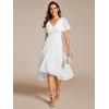 image:imageEverPretty Womens Summer Chiffon Formal Wedding Guest Dresses Pleated VNeck Short Sleeves Cocktail Dress 01923White
