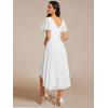image:imageEverPretty Womens Summer Chiffon Formal Wedding Guest Dresses Pleated VNeck Short Sleeves Cocktail Dress 01923White