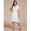 image:imageEverPretty Womens Summer Chiffon Formal Wedding Guest Dresses Pleated VNeck Short Sleeves Cocktail Dress 01923White