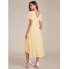 image:imageEverPretty Womens Summer Chiffon Formal Wedding Guest Dresses Pleated VNeck Short Sleeves Cocktail Dress 01923Yellow