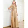 image:imageEverPretty Womens Summer Glitter Formal Dresses Evening Gown V Neck Short Sleeves Floor Length Mother of Bride Dress 50159Gold