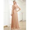 image:imageEverPretty Womens Summer Glitter Formal Dresses Evening Gown V Neck Short Sleeves Floor Length Mother of Bride Dress 50159Rose Gold
