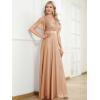 image:imageEverPretty Womens Summer Glitter Formal Dresses Evening Gown V Neck Short Sleeves Floor Length Mother of Bride Dress 50159Rose Gold