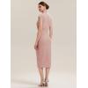 image:imageEverPretty Womens V Neck Midi Wedding Guest Dress Twist Front Short Sleeve Knit Birthday Semi Formal Cocktail Dresses 02684Dusty Rose