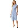 image:imageEverPretty Womens V Neck Midi Wedding Guest Dress Twist Front Short Sleeve Knit Birthday Semi Formal Cocktail Dresses 02684Ice Blue