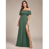 image:imageEverPretty Womens Elegant Off The Shoulder Side Split Flowy Chiffon Maxi Bridesmaid Dress Formal Wedding Guest Dresses 0968Eucalyptus Green