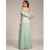 image:imageEverPretty Womens Elegant Off The Shoulder Side Split Flowy Chiffon Maxi Bridesmaid Dress Formal Wedding Guest Dresses 0968Mint Green
