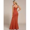 image:imageEverPretty Womens Glitter Sleeveless VNeck Formal Wedding Guest Dresses Sexy High Split Bodycon Prom Dress Evening GownBurnt Orange