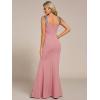 image:imageEverPretty Womens Glitter Sleeveless VNeck Formal Wedding Guest Dresses Sexy High Split Bodycon Prom Dress Evening GownDusty Rose