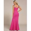 image:imageEverPretty Womens Glitter Sleeveless VNeck Formal Wedding Guest Dresses Sexy High Split Bodycon Prom Dress Evening GownHot Pink