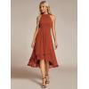 image:imageEverPretty Womens Sexy Halter Neck Pleated Sleeveless HiLo Chiffon Spring Wedding Guest Dress Cocktail Dresses 31926Burnt Orange