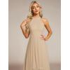 image:imageEverPretty Womens Sexy Halter Neck Pleated Sleeveless HiLo Chiffon Spring Wedding Guest Dress Cocktail Dresses 31926Champagne