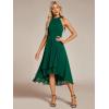 image:imageEverPretty Womens Sexy Halter Neck Pleated Sleeveless HiLo Chiffon Spring Wedding Guest Dress Cocktail Dresses 31926Dark Green