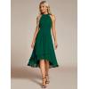 image:imageEverPretty Womens Sexy Halter Neck Pleated Sleeveless HiLo Chiffon Spring Wedding Guest Dress Cocktail Dresses 31926Dark Green
