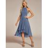 image:imageEverPretty Womens Sexy Halter Neck Pleated Sleeveless HiLo Chiffon Spring Wedding Guest Dress Cocktail Dresses 31926Dusty Blue