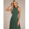 image:imageEverPretty Womens Sexy Halter Neck Pleated Sleeveless HiLo Chiffon Spring Wedding Guest Dress Cocktail Dresses 31926Eucalyptus Green
