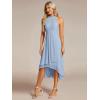 image:imageEverPretty Womens Sexy Halter Neck Pleated Sleeveless HiLo Chiffon Spring Wedding Guest Dress Cocktail Dresses 31926Ice Blue