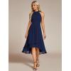 image:imageEverPretty Womens Sexy Halter Neck Pleated Sleeveless HiLo Chiffon Spring Wedding Guest Dress Cocktail Dresses 31926Navy Blue