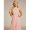 image:imageEverPretty Womens Sexy Halter Neck Pleated Sleeveless HiLo Chiffon Spring Wedding Guest Dress Cocktail Dresses 31926Pink