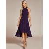 image:imageEverPretty Womens Sexy Halter Neck Pleated Sleeveless HiLo Chiffon Spring Wedding Guest Dress Cocktail Dresses 31926Purple
