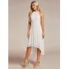 image:imageEverPretty Womens Sexy Halter Neck Pleated Sleeveless HiLo Chiffon Spring Wedding Guest Dress Cocktail Dresses 31926White