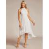 image:imageEverPretty Womens Sexy Halter Neck Pleated Sleeveless HiLo Chiffon Spring Wedding Guest Dress Cocktail Dresses 31926White