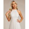 image:imageEverPretty Womens Sexy Halter Neck Pleated Sleeveless HiLo Chiffon Spring Wedding Guest Dress Cocktail Dresses 31926White