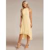 image:imageEverPretty Womens Sexy Halter Neck Pleated Sleeveless HiLo Chiffon Spring Wedding Guest Dress Cocktail Dresses 31926Yellow