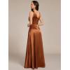image:imageEverPretty Womens Spring Satin V Neck Formal Wedding Guest Dress Floor Length Empire Waist Prom Dresses with PocketsCopper