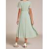 image:imageEverPretty Womens Spring Summer Chiffon Wedding Guest Dresses V Neck Ruffle Sleeves Midi Semi Formal Cocktail DressMint Green