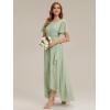 image:imageEverPretty Womens Short Sleeves Summer Spring Bridesmaid Dress Chiffon HighLow Semi Formal Wedding Guest Dresses 02708Mint Green