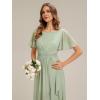 image:imageEverPretty Womens Short Sleeves Summer Spring Bridesmaid Dress Chiffon HighLow Semi Formal Wedding Guest Dresses 02708Mint Green