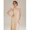 image:imageEverPretty Womens Summer Sleeveless Satin Bridesmaid Dresses Flowy Ribbons Formal Wedding Guest Dress 02707Champagne