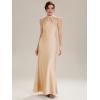 image:imageEverPretty Womens Summer Sleeveless Satin Bridesmaid Dresses Flowy Ribbons Formal Wedding Guest Dress 02707Champagne
