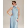 image:imageEverPretty Womens Summer Sleeveless Satin Bridesmaid Dresses Flowy Ribbons Formal Wedding Guest Dress 02707Ice Blue