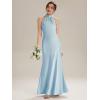 image:imageEverPretty Womens Summer Sleeveless Satin Bridesmaid Dresses Flowy Ribbons Formal Wedding Guest Dress 02707Ice Blue