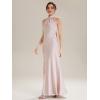 image:imageEverPretty Womens Summer Sleeveless Satin Bridesmaid Dresses Flowy Ribbons Formal Wedding Guest Dress 02707Pink