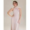 image:imageEverPretty Womens Summer Sleeveless Satin Bridesmaid Dresses Flowy Ribbons Formal Wedding Guest Dress 02707Pink