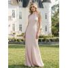 image:imageEverPretty Womens Summer Sleeveless Satin Bridesmaid Dresses Flowy Ribbons Formal Wedding Guest Dress 02707Pink