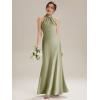 image:imageEverPretty Womens Summer Sleeveless Satin Bridesmaid Dresses Flowy Ribbons Formal Wedding Guest Dress 02707Sage Green
