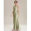 image:imageEverPretty Womens Summer Sleeveless Satin Bridesmaid Dresses Flowy Ribbons Formal Wedding Guest Dress 02707Sage Green