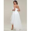 image:imageEverPretty Womens VNeck Sleeveless Graduation Dress Tulle HighLow ALine Prom Gown Wedding Guest Dresses 01746PHWhite